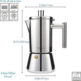 Elegant Stainless Steel 4-Cup Espresso Maker by Easyworkz - Himpall